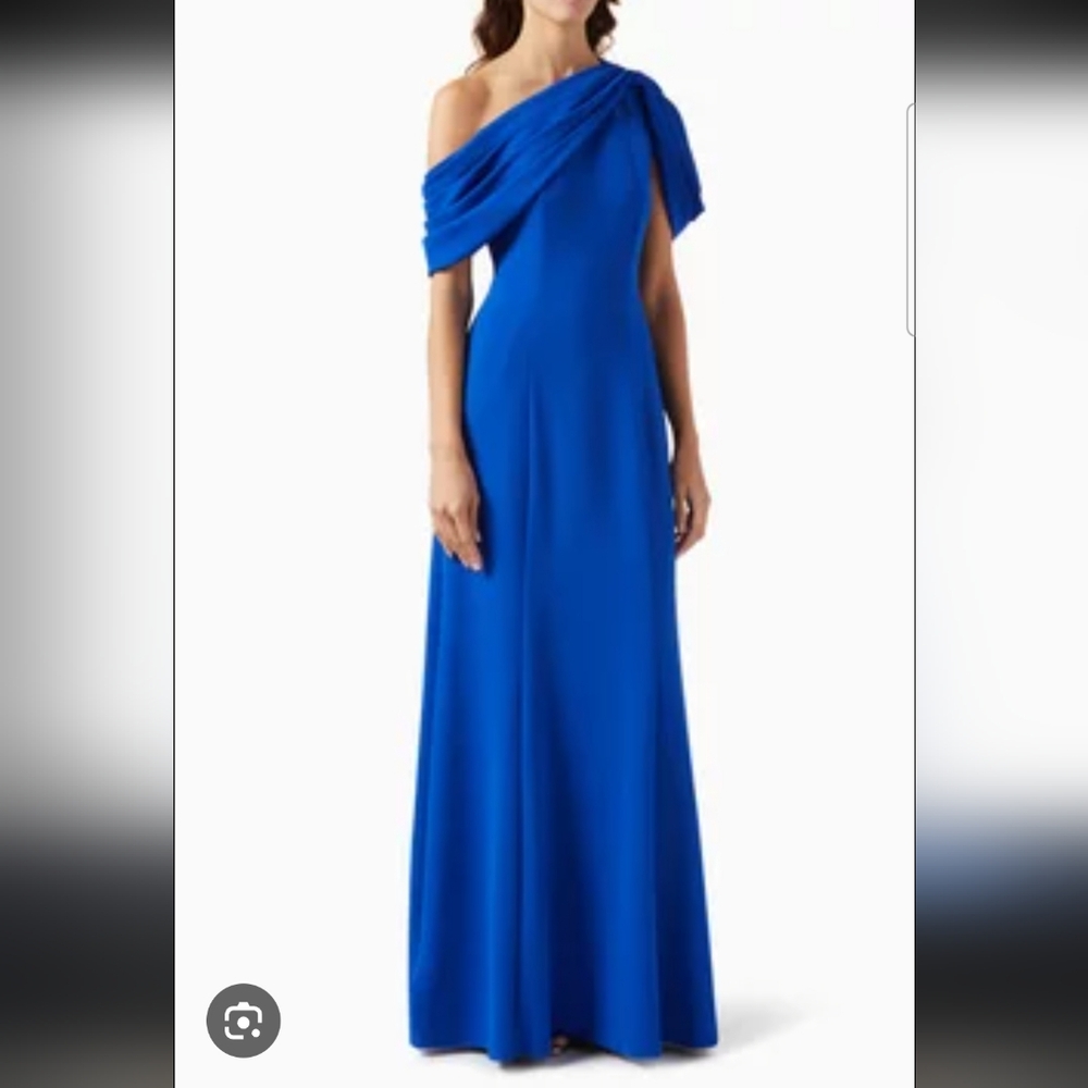 Tadashi Shoji Cobalt Blue Jersey Maxi Dress